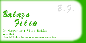 balazs filip business card